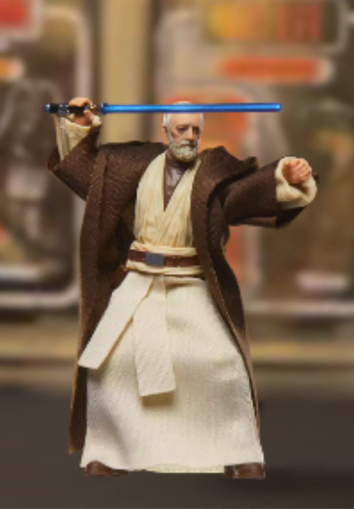 Ben (Obi-Wan) Kenobi loose, uitgepakt en geposeerd met blauw lichtzwaard