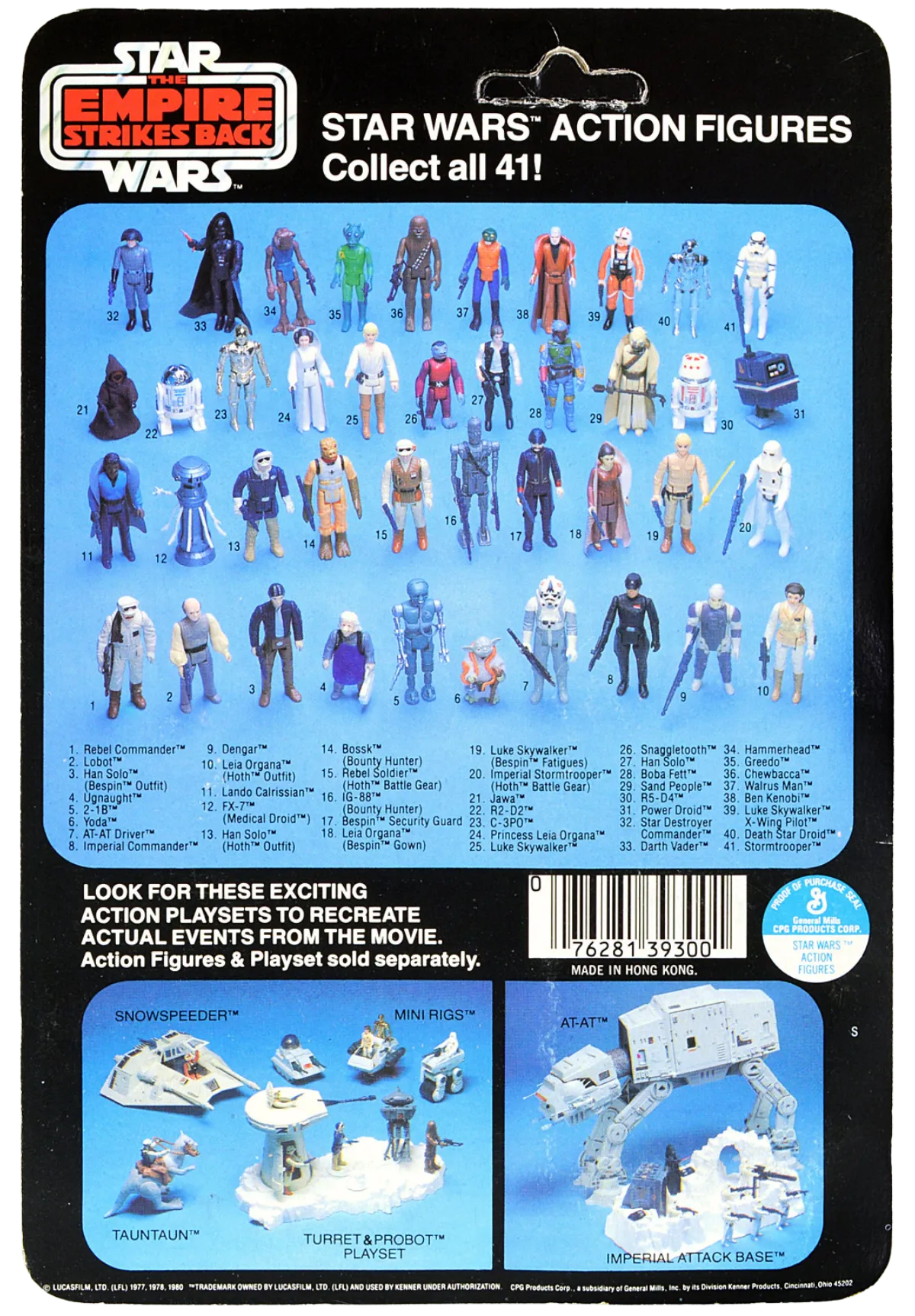 Achterzijde van de Kenner-kaart van Dengar uit 1983 met mail-away-aanbieding