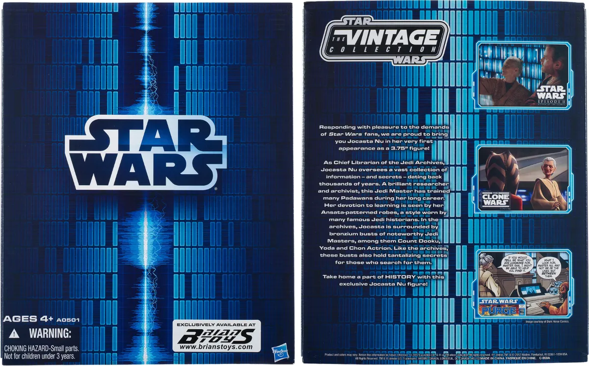 Voorzijde van de premium Jedi Archives-doos van de Brian's Toys-exclusive