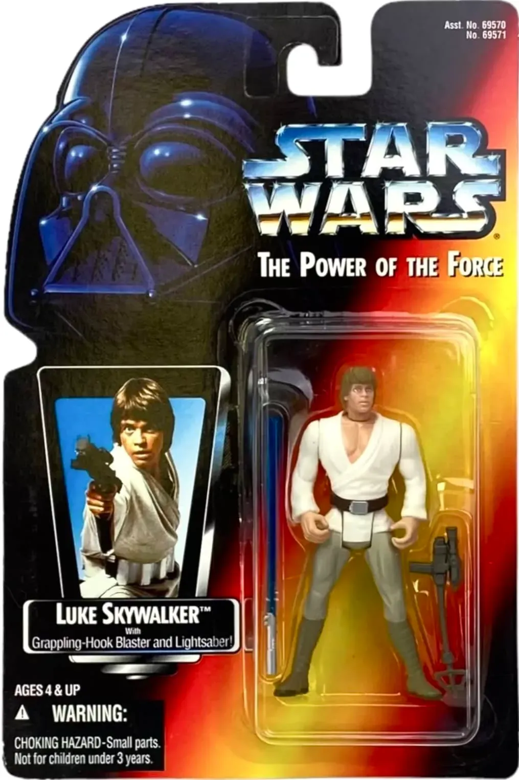 Luke Skywalker op de rode POTF2-kaart uit 1995